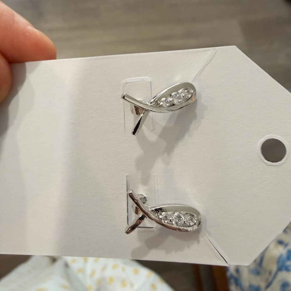 T.J.Maxx 925Silver Crystal Loop Earrings